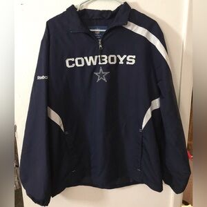 Dallas Cowboys NFL Reebok partial zip pullover windbreaker